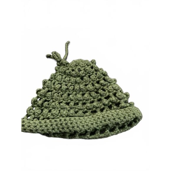 Vintage Handmade Donegal Green Wool Crochet Hat by Cladyknit - Picture 2 of 6